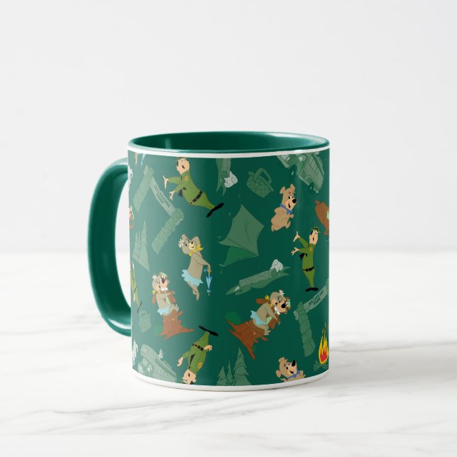 Yogi Bear and Friends Jellystone Park Camp Pattern Mug (Front Left)