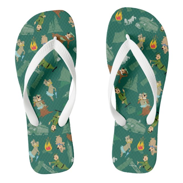 Yogi Bear and Friends Jellystone Park Camp Pattern Thongs (Footbed)