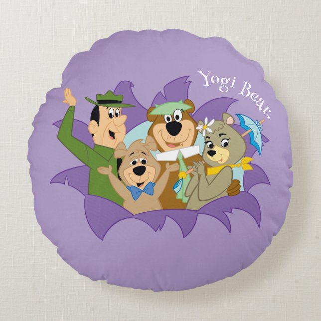 Yogi Bear and Friends Surprise Round Cushion (Front)