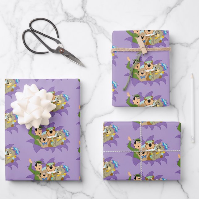 Yogi Bear and Friends Surprise Wrapping Paper Sheet (Front)