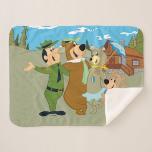 Yogi Bear and Friends Warm Welcome Sherpa Blanket