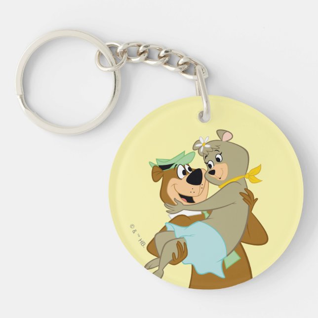 Yogi Bear Carrying Cindy Bear Key Ring (Front)