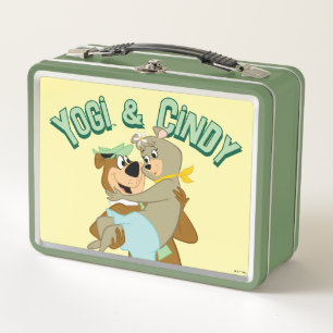 Yogi Bear Carrying Cindy Bear Metal Lunch Box