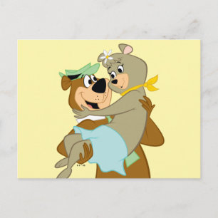 Yogi Bear Carrying Cindy Bear Postcard