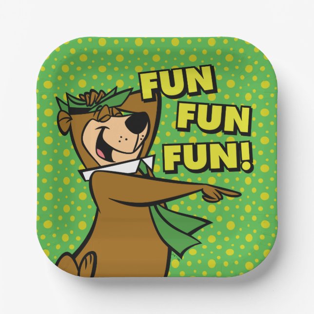 Yogi Bear Fun Fun Fun Paper Plate (Front)