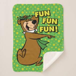 Yogi Bear Fun Fun Fun Sherpa Blanket