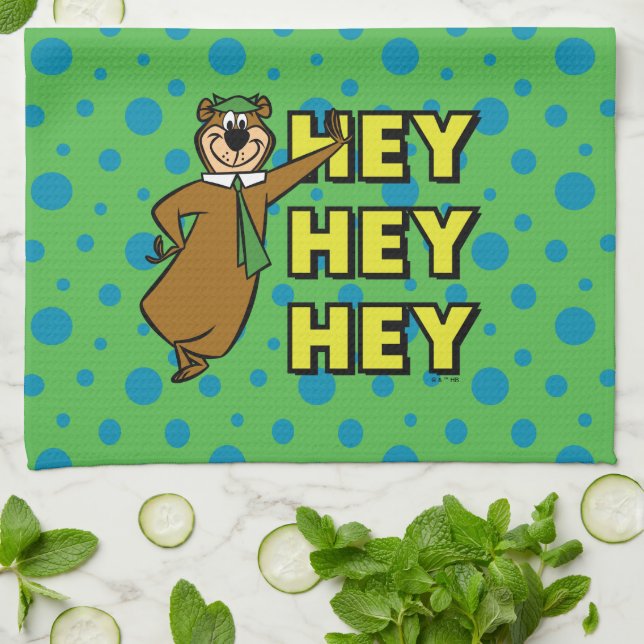 Yogi Bear Hey Hey Hey Tea Towel (Folded)