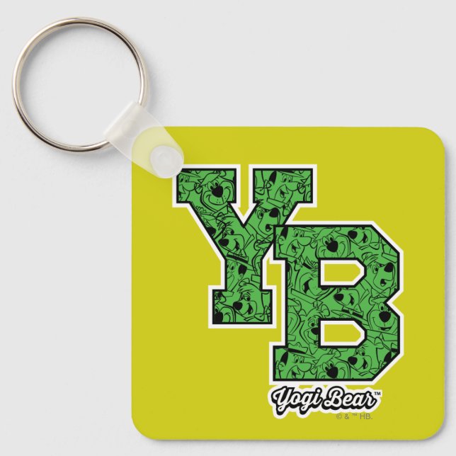 Yogi Bear Patterned Varsity Letters Key Ring (Front)