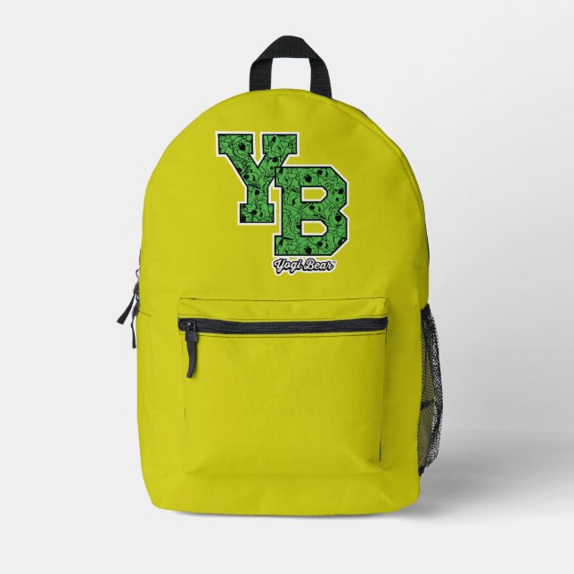 Yogi Bear Patterned Varsity Letters Printed Backpack (Front)