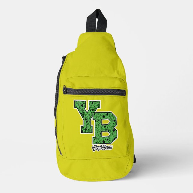 Yogi Bear Patterned Varsity Letters Sling Bag (Front)