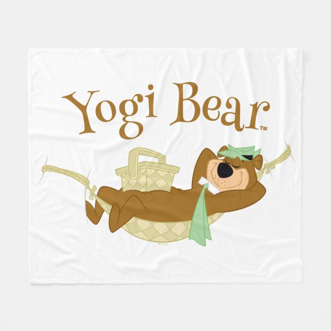 Yogi Bear Picnic Hammock Nap Time Fleece Blanket (Front (Horizontal))