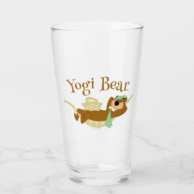 Yogi Bear Picnic Hammock Nap Time Glass (Front)