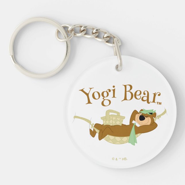 Yogi Bear Picnic Hammock Nap Time Key Ring (Front)