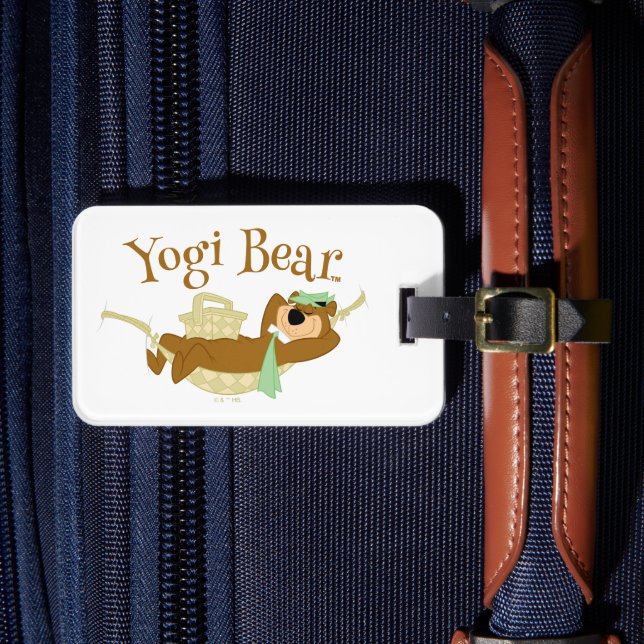 Yogi Bear Picnic Hammock Nap Time Luggage Tag (Front Insitu 4)