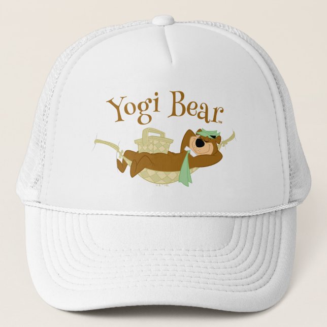 Yogi Bear Picnic Hammock Nap Time Trucker Hat (Front)