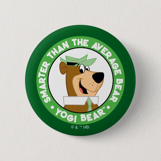 Yogi Bear Smiling Portrait 6 Cm Round Badge (Front)