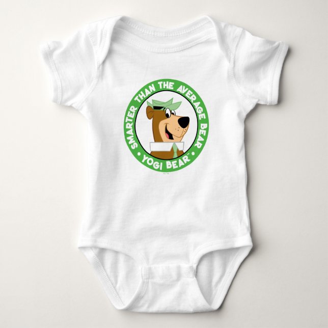 Yogi Bear Smiling Portrait Baby Bodysuit (Front)