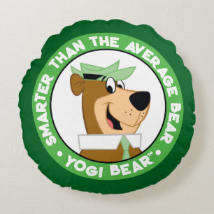 Yogi Bear Smiling Portrait Round Cushion