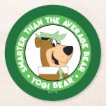 Yogi Bear Smiling Portrait Round Paper Coaster<br><div class="desc">Celebrate the classic charm of Yogi Bear with this vibrant portrait-style artwork! Featuring Yogi Bear in his signature green hat and tie, framed within a bold circular design, this illustration captures the fun-loving spirit of Jellystone Park’s most mischievous resident. With its retro animation style and timeless appeal, this design is...</div>