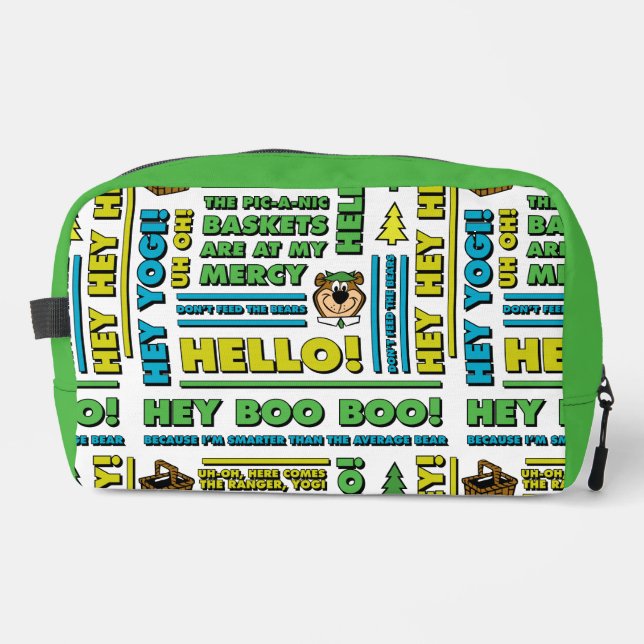 Yogi Bear's Picnic Quotes & Fun Phrases Pattern Dopp Kit (Front)