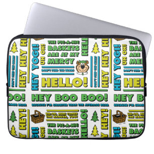 Yogi Bear's Picnic Quotes & Fun Phrases Pattern Laptop Sleeve