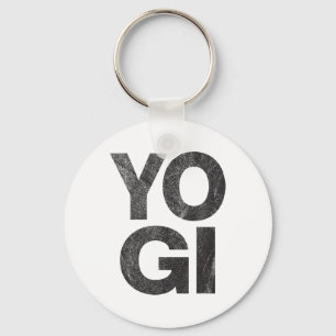 Yogi - Distressed Retro Yoga Lover Workout Gym Exe Key Ring