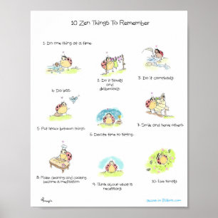 Yogi Ladybug "10 Zen Things To Remember" PRINT
