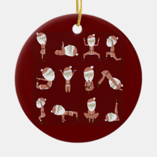 Yogi santa ceramic ornament