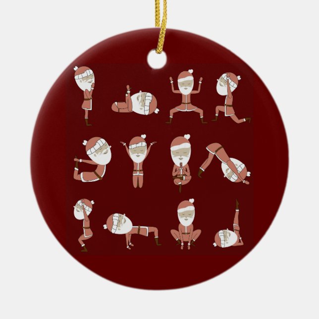Yogi santa  ceramic ornament (Front)