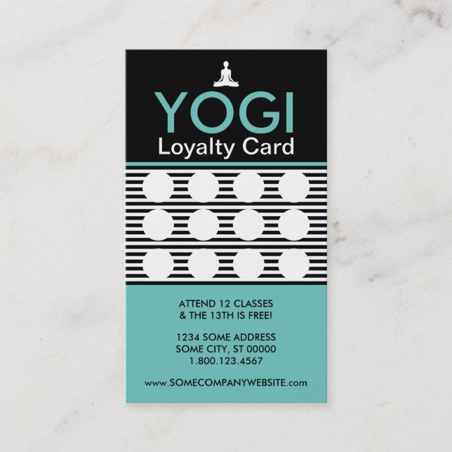 yogi striate stamp card (Front)