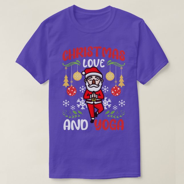 Yogini Yoga Meditation Christmas Love And Yoga T-Shirt (Design Front)