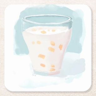 yogurt-based drink containing Sanamuji fruit Square Paper Coaster