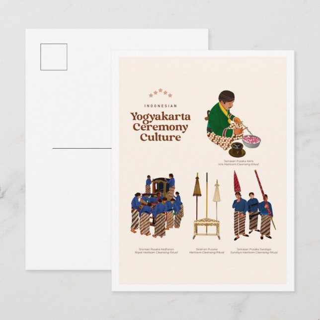 Yogyakarta Ceremony Culture Indonesia Travel Postcard (Front/Back)