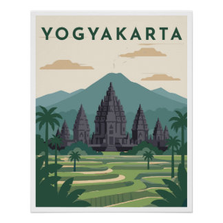 Yogyakarta Indonesia Travel Poster