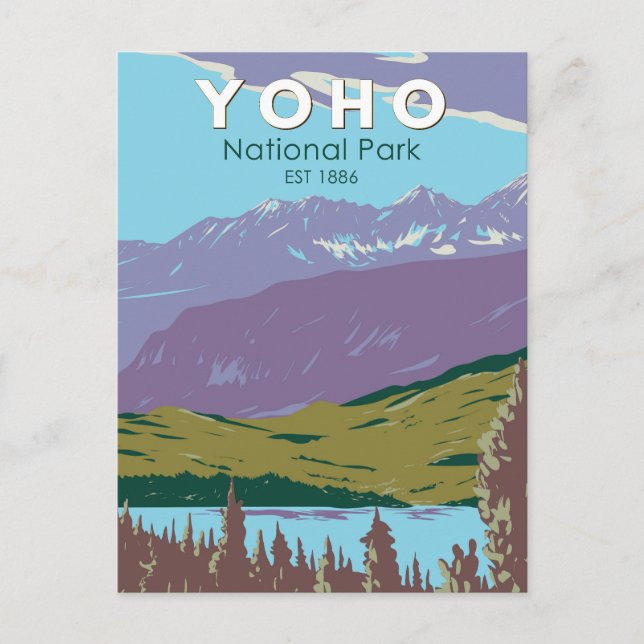 Yoho National Park Canada Travel Art Vintage Postcard (Front)