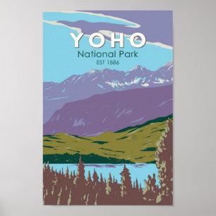Yoho National Park Canada Travel Art Vintage Poster