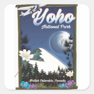 Yoho National Park Canada Vintage travel poster Square Sticker