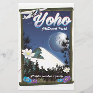 Yoho National Park Canada Vintage travel poster Stationery
