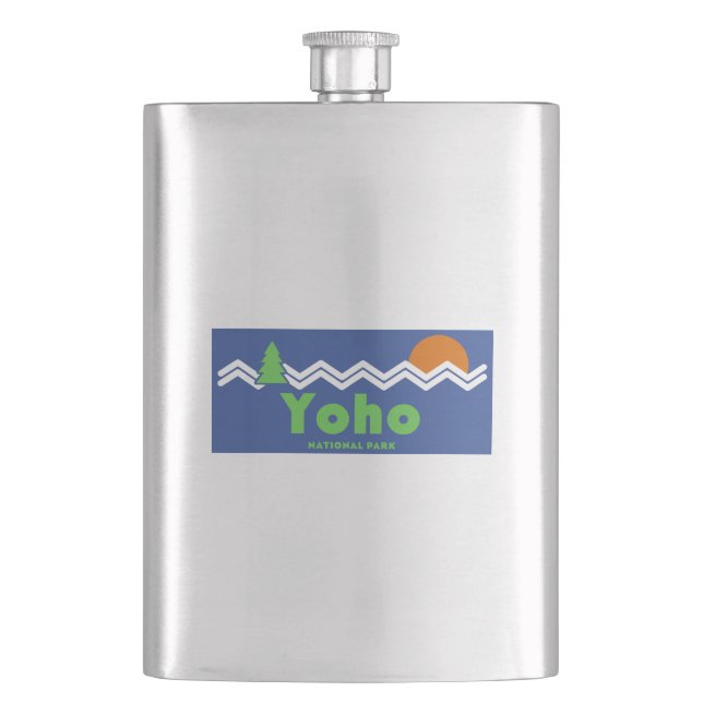 Yoho National Park Retro Hip Flask (Front)