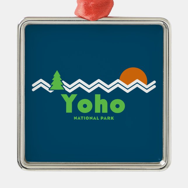 Yoho National Park Retro Metal Ornament (Front)