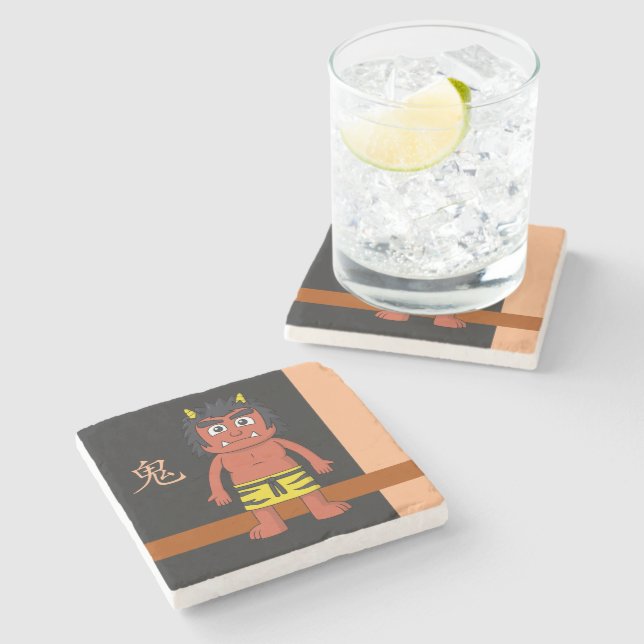 Yokai Oni (Ogre) Stone Coaster (Side)