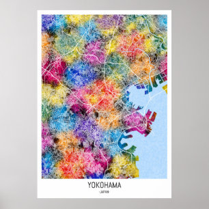 Yokohama Japan City Map Poster