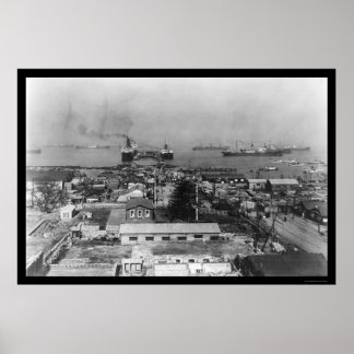 Yokohama Japan Harbour 1909 Poster