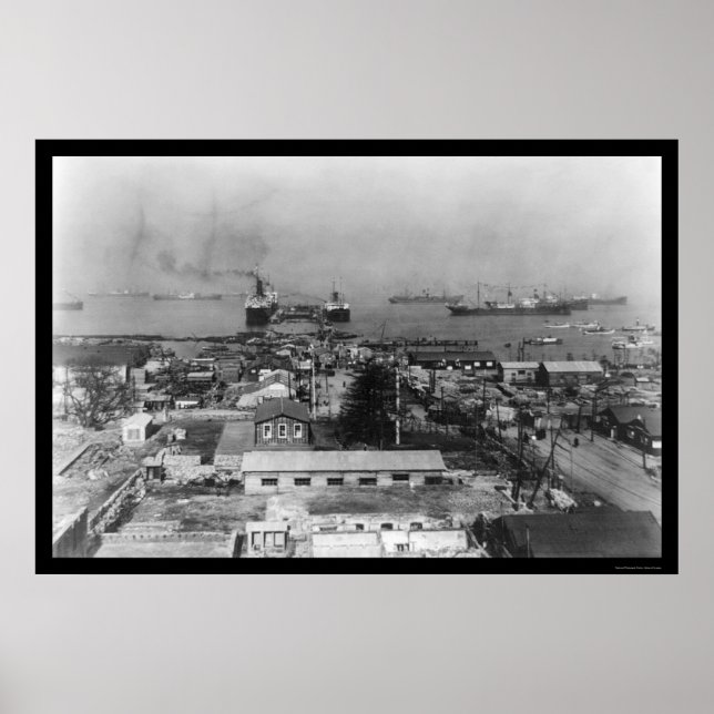 Yokohama Japan Harbour 1909 Poster (Front)