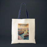 Yokohama Japan Illustration Travel Art Vintage Tote Bag<br><div class="desc">Yokohama retro vector travel design. Just south of Tokyo,  it’s home to the iconic Minato Mirai skyline,  Japan’s largest Chinatown,  and stunning harbor views,  making it a must-visit destination for travelers exploring urban Japan and coastal beauty.</div>