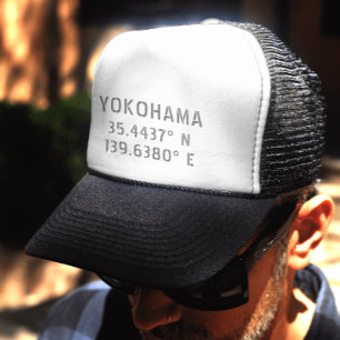 Yokohama Latitude & Longitude   Trucker Hat
