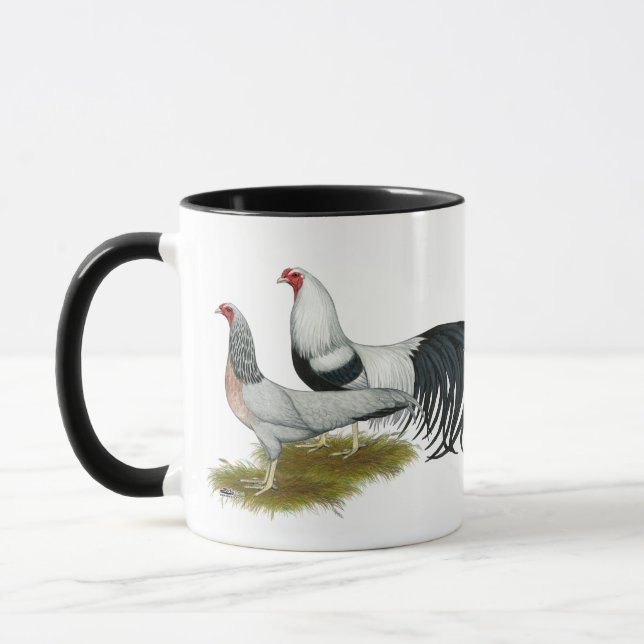 Yokohama:  Silver Duckwing Pair Mug (Left)