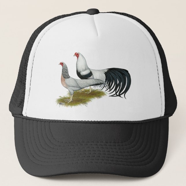 Yokohama:  Silver Duckwing Pair Trucker Hat (Front)