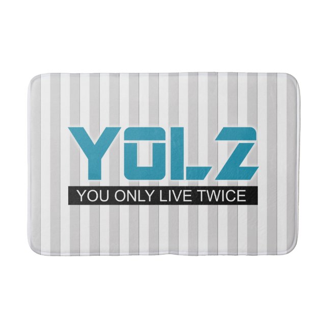 YOL2 You Only Live Twice Quote Blue on any Colour Bath Mat (Front)