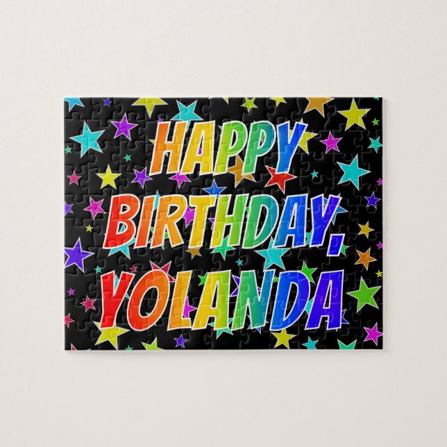 "YOLANDA" First Name, Fun "HAPPY BIRTHDAY" Jigsaw Puzzle (Horizontal)
